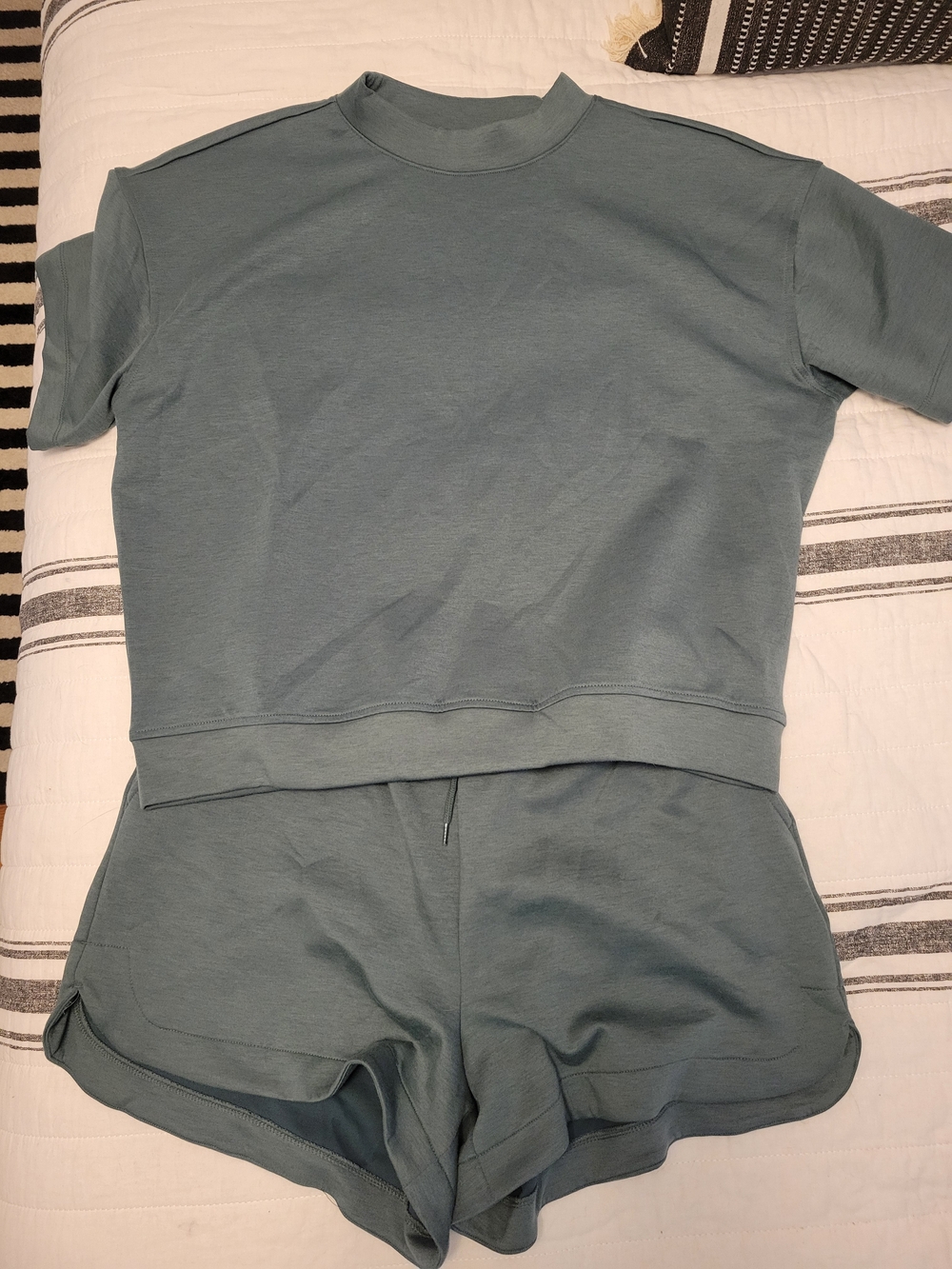Zenana Relaxed Short Sleeve Pajama Set in Sage Green